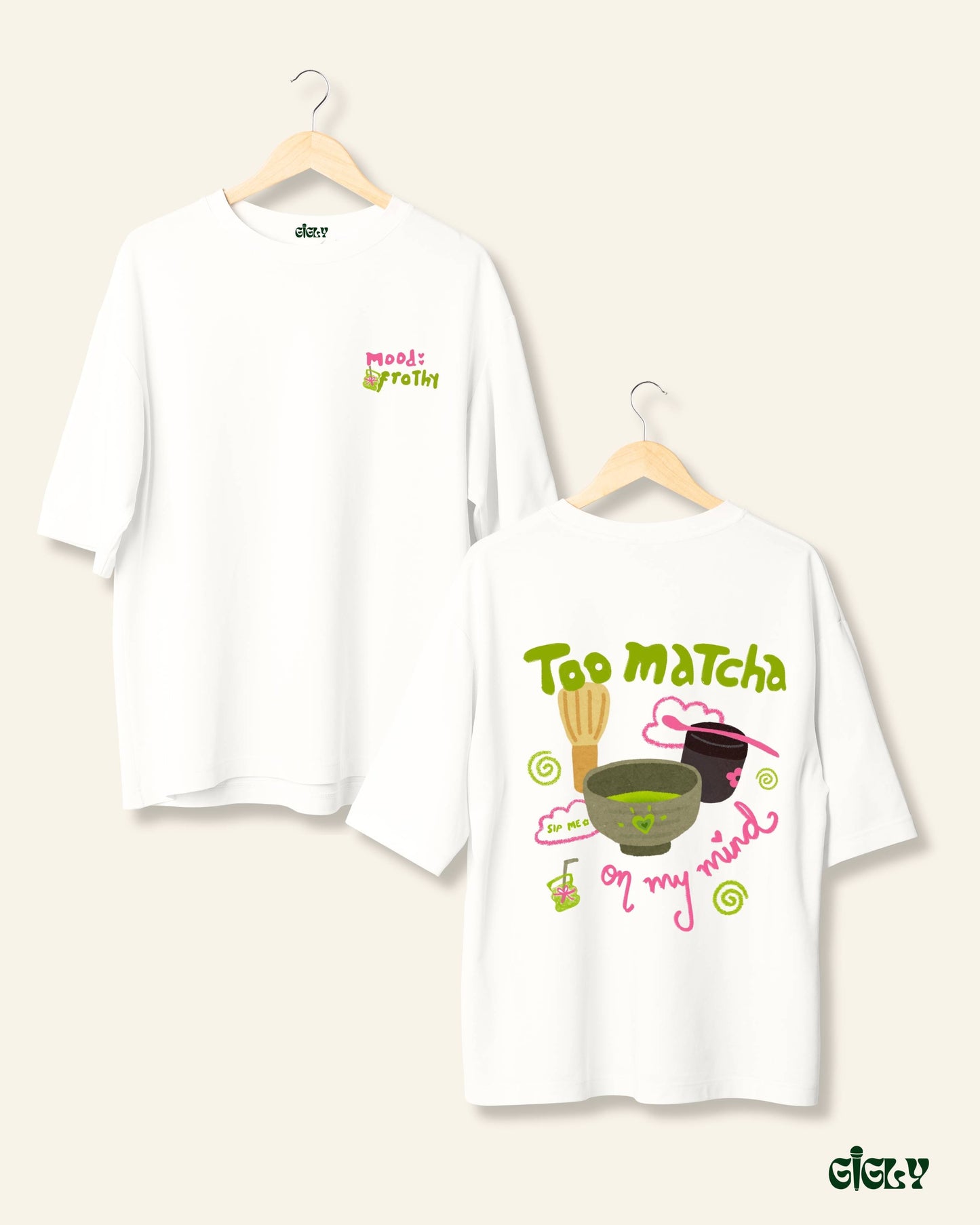 matcha doodle oversized tee