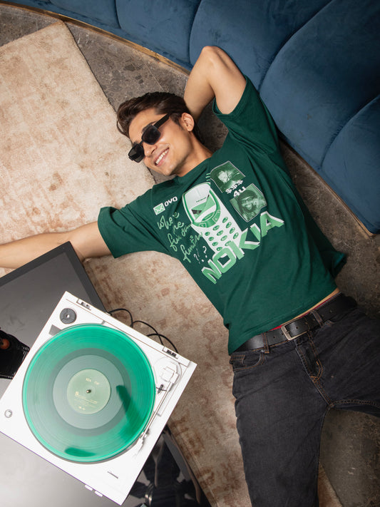 nokia green oversized tee