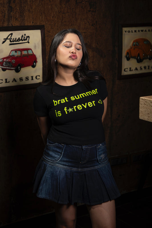 brat summer black baby tee
