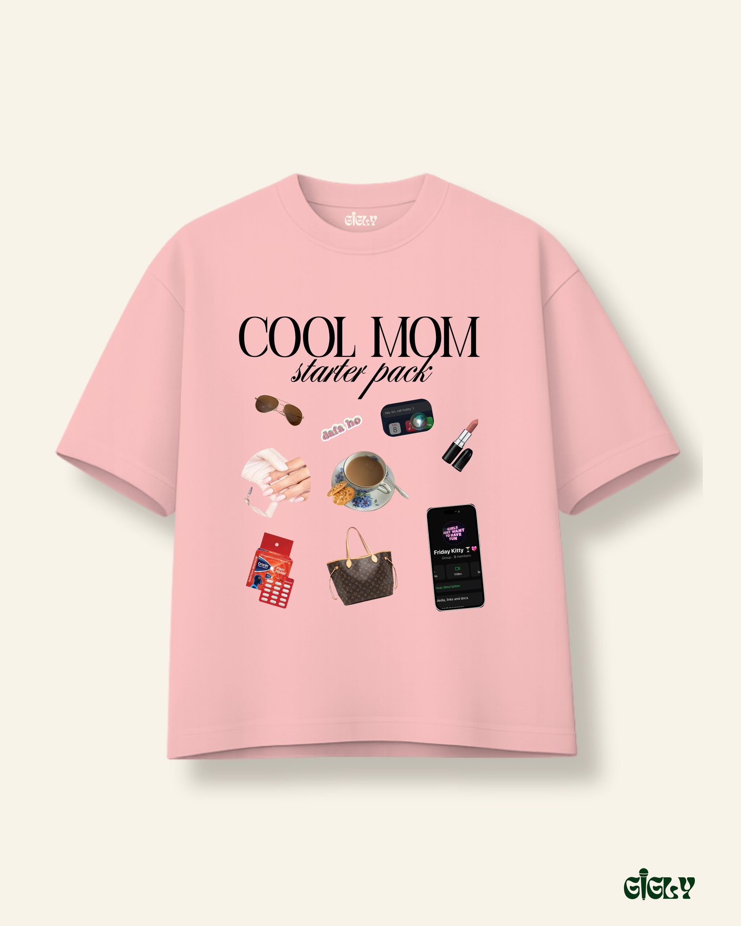 cool mom oversized tee