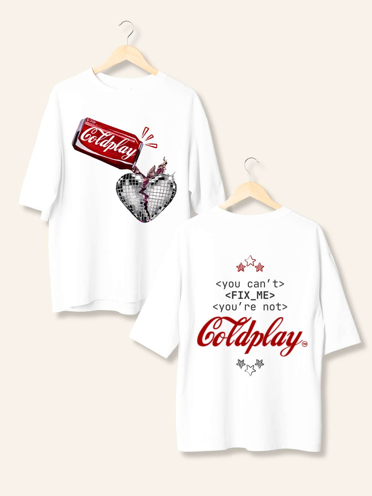 coldplay oversized tee