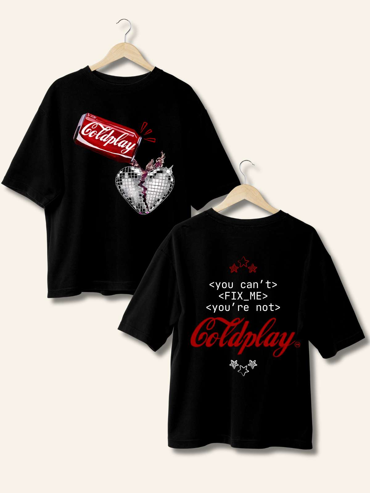 coldplay oversized tee