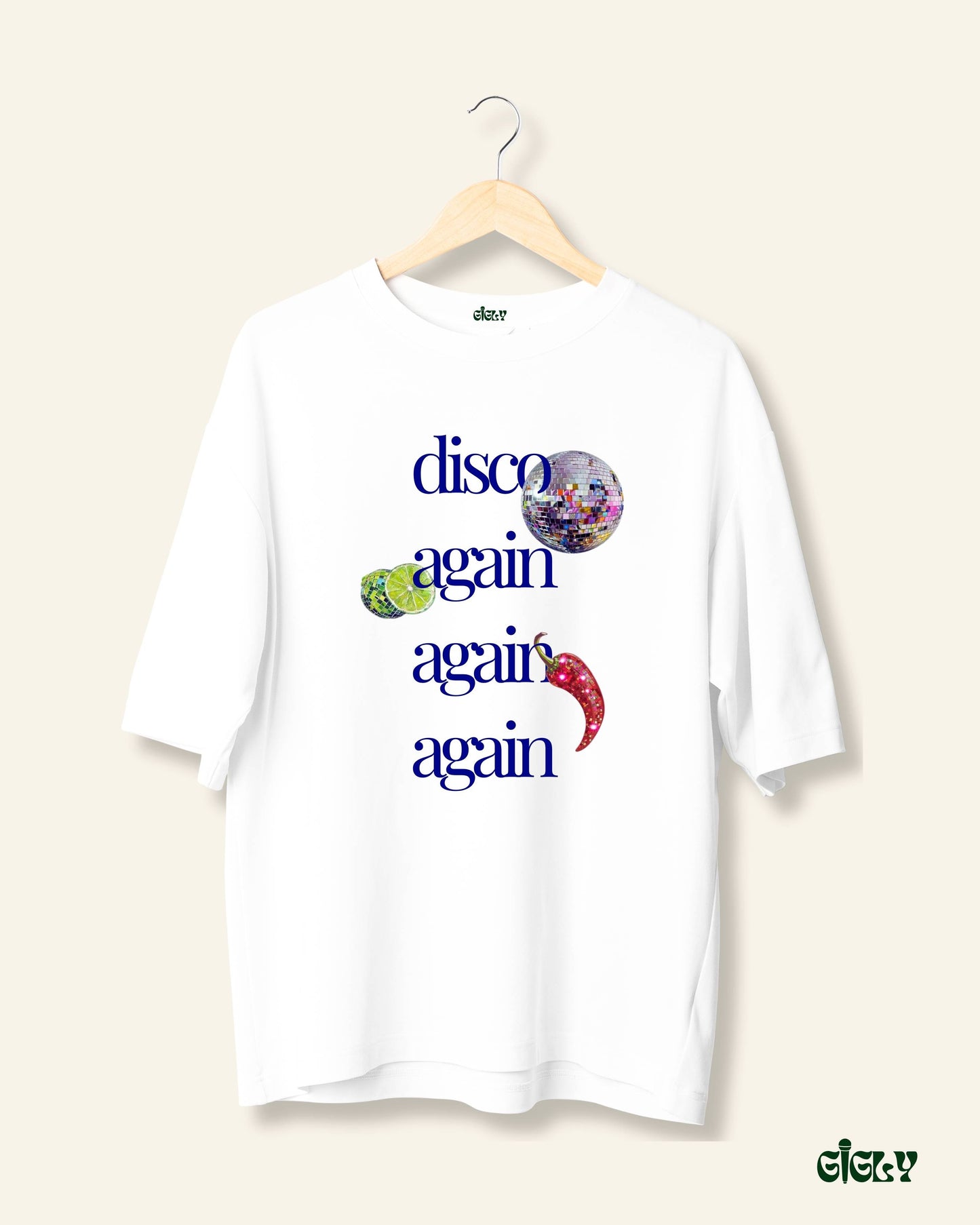 disco again oversized tee