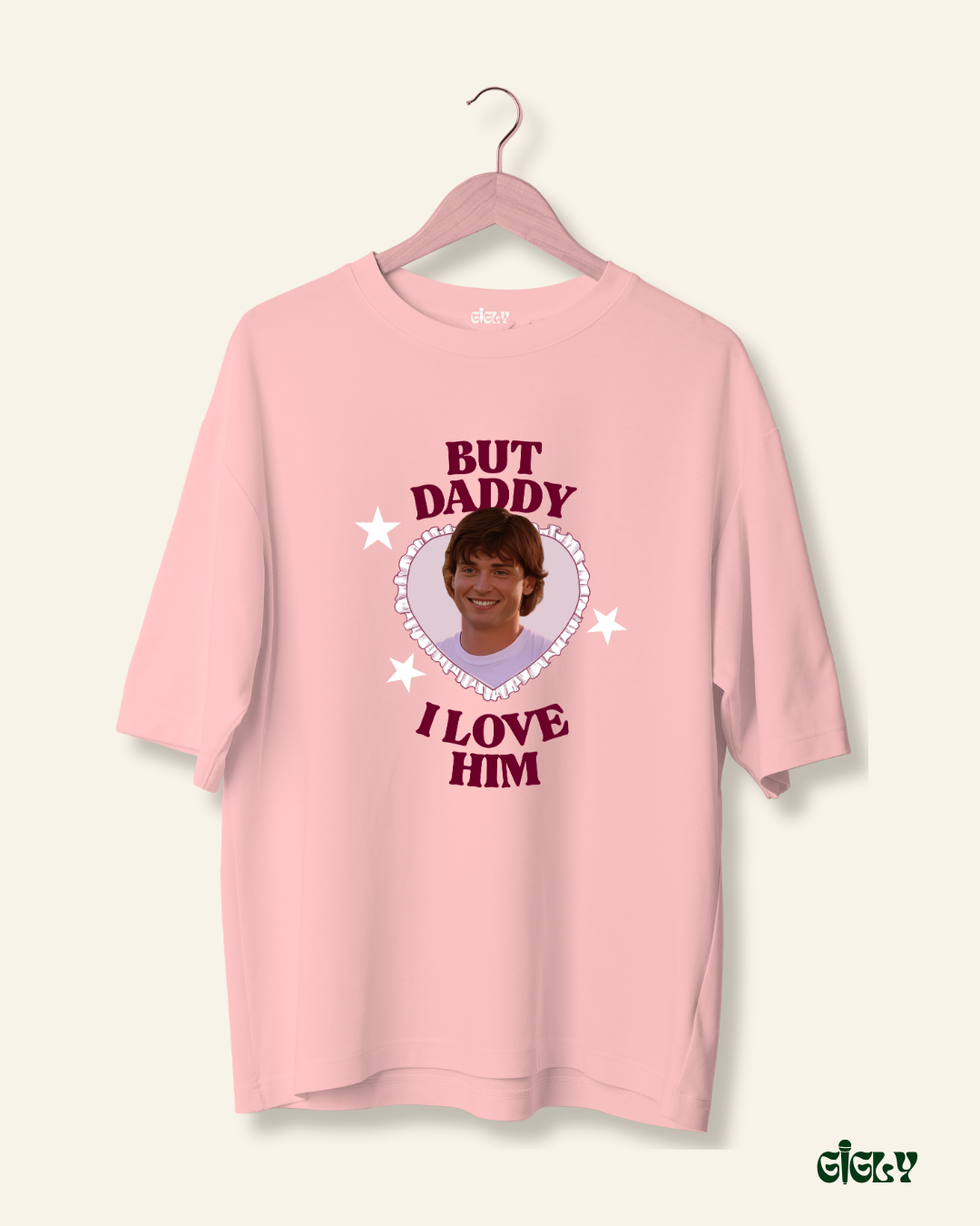 daddy i love him oversized tee
