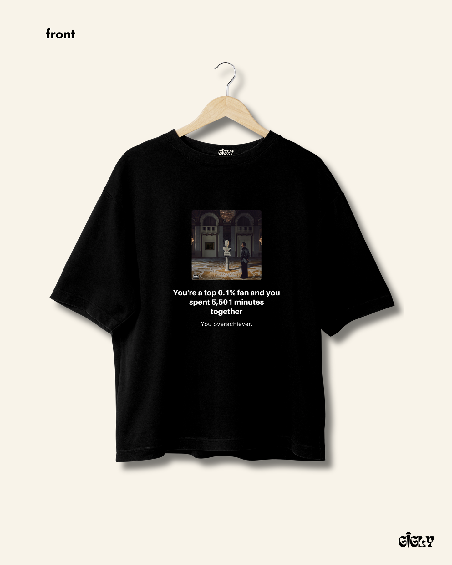 aujla fan spotify oversized tee