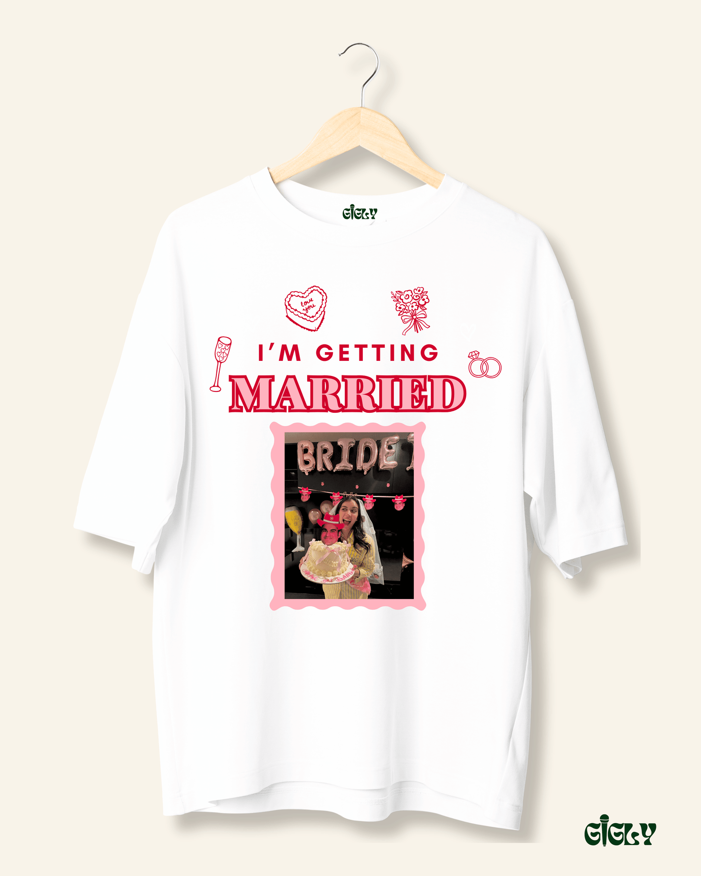 getting married oversized tee