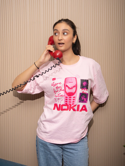nokia green oversized tee
