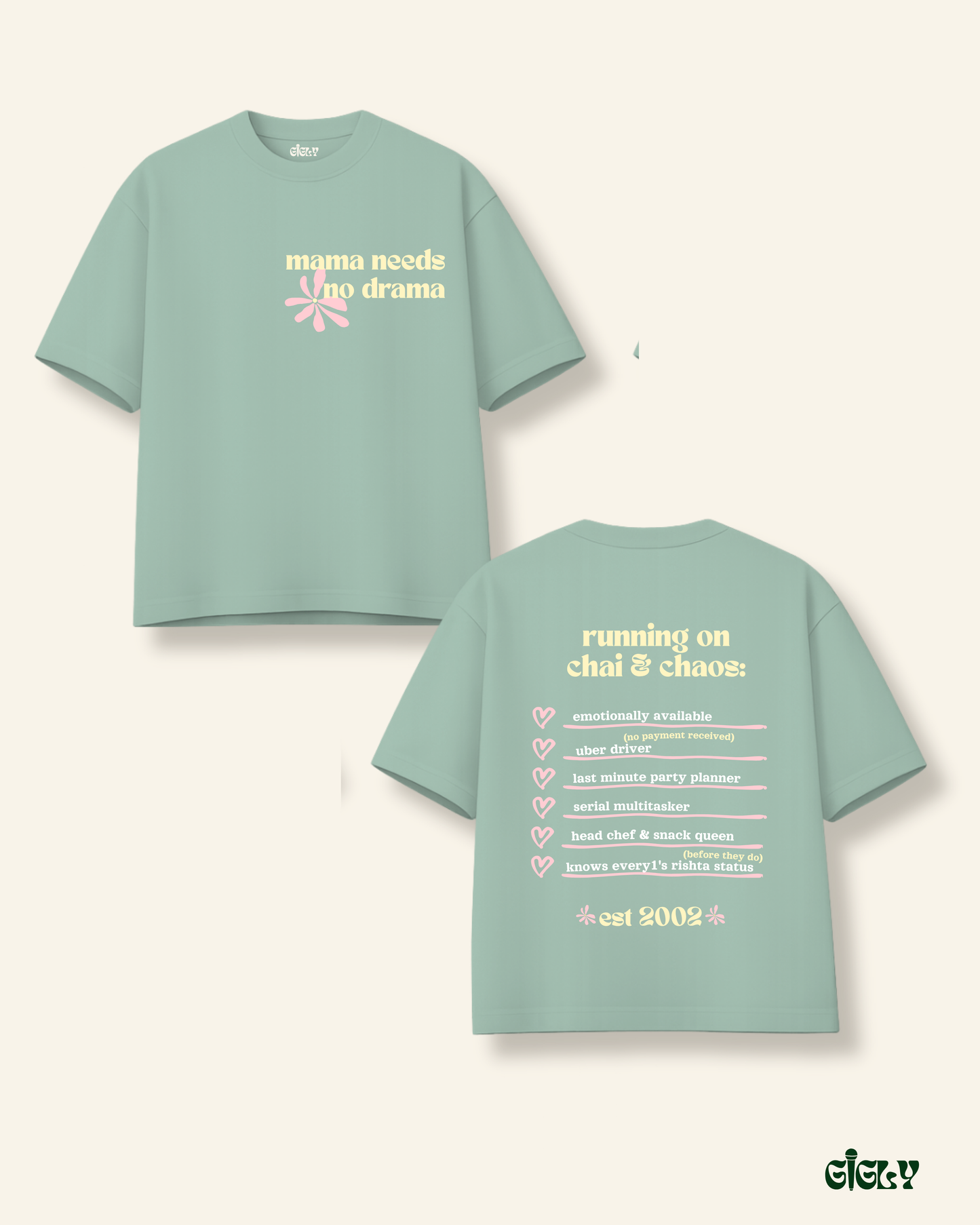 mama needs no drama oversized tee