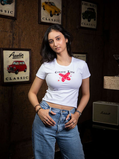 cesara lina black baby tee
