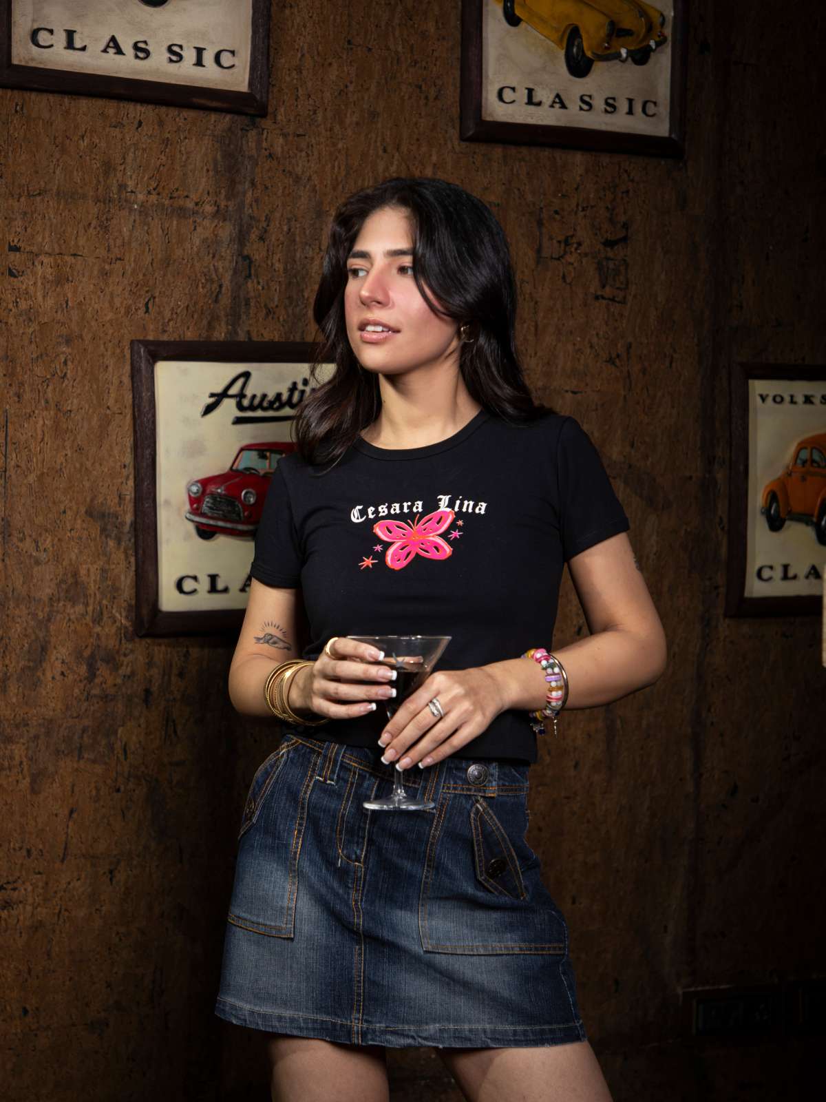 cesara lina black baby tee