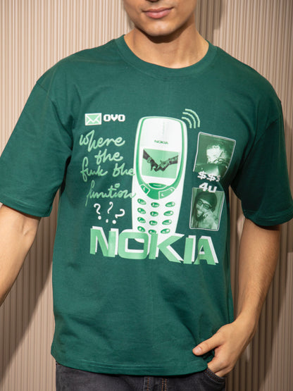 nokia green oversized tee