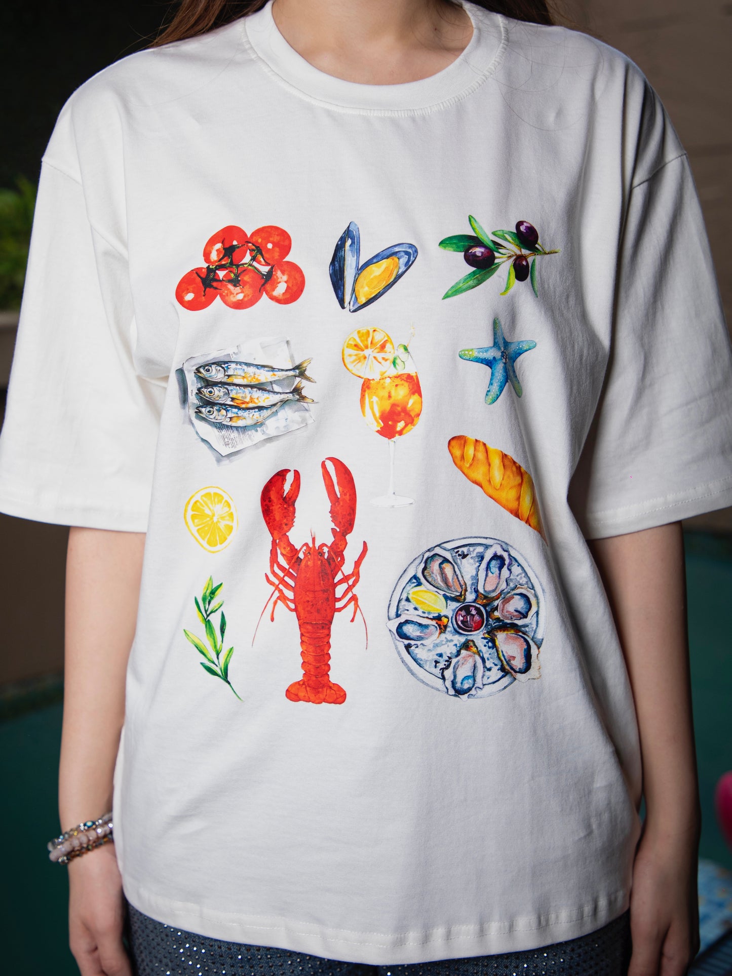 seafood oversized tee