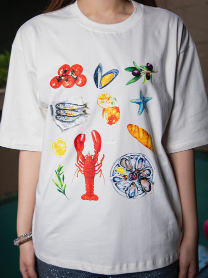 seafood oversized tee