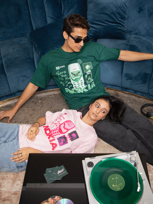 nokia green oversized tee