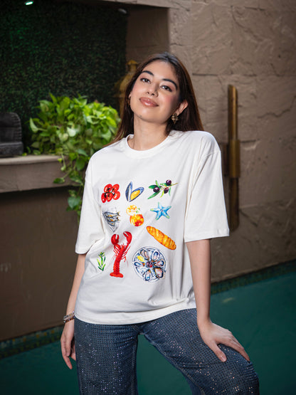seafood oversized tee