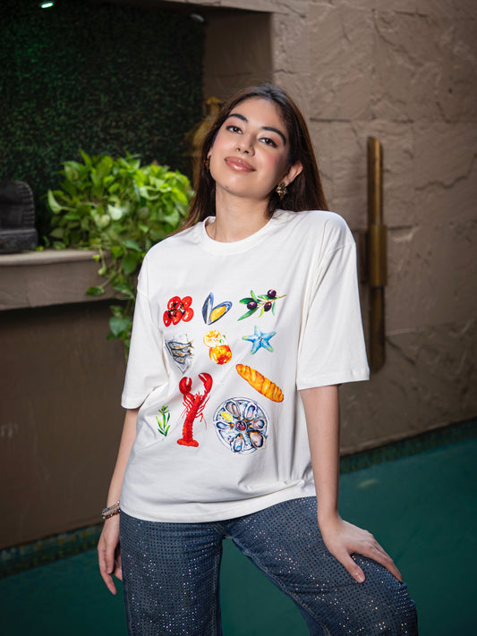 seafood oversized tee