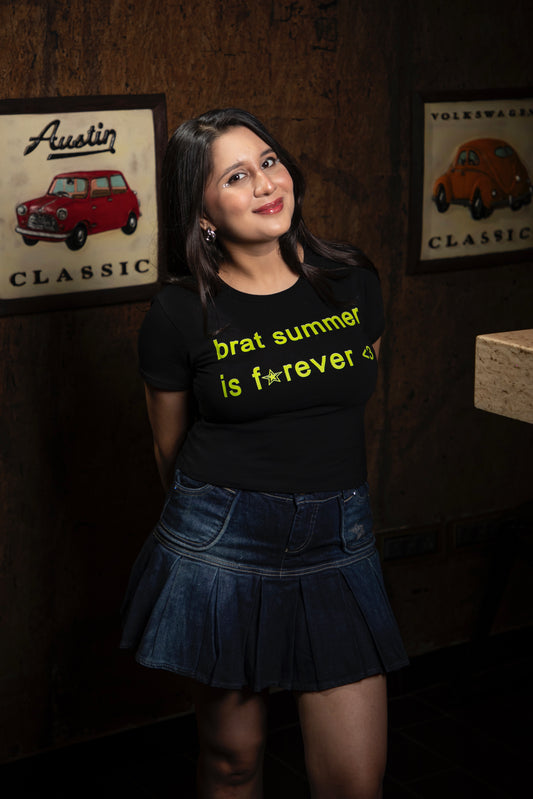 brat summer black baby tee
