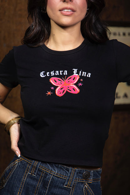 cesara lina black baby tee