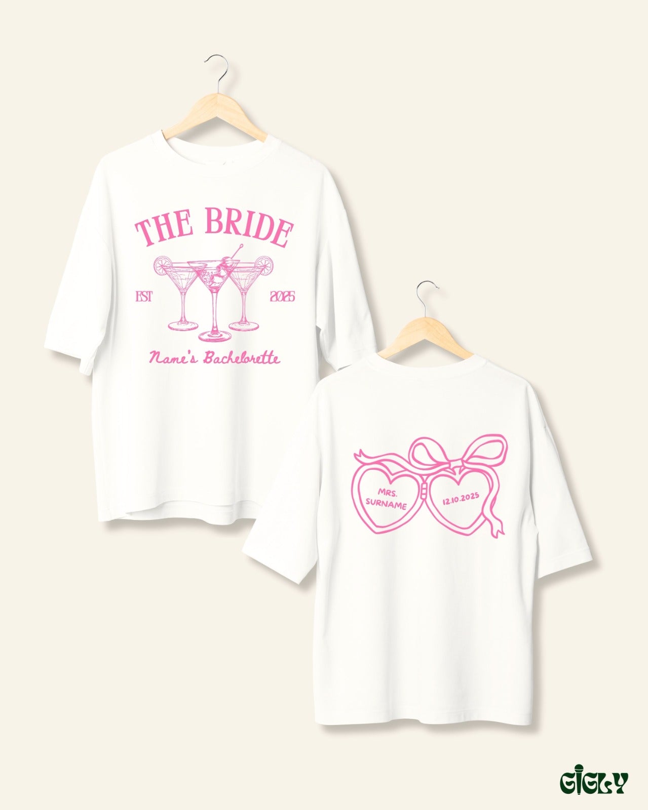 custom bride oversized tee