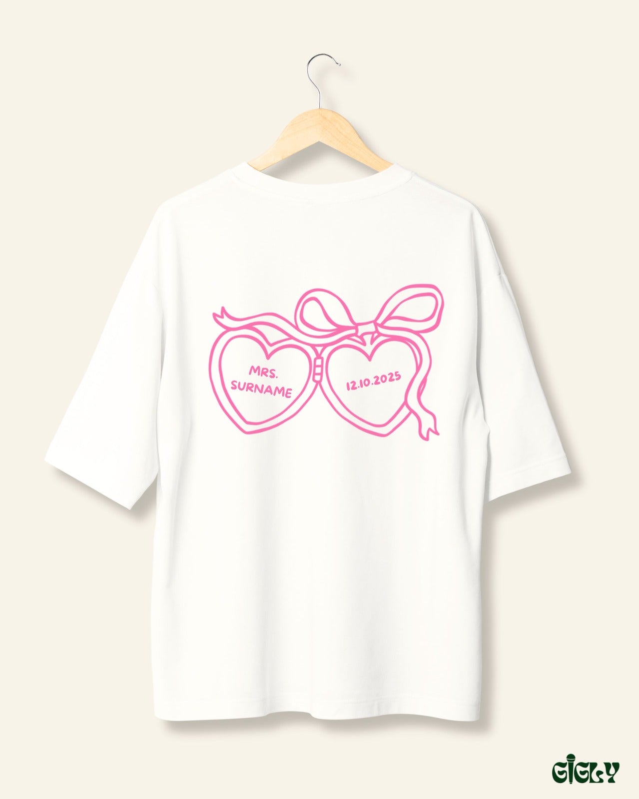 custom bride oversized tee