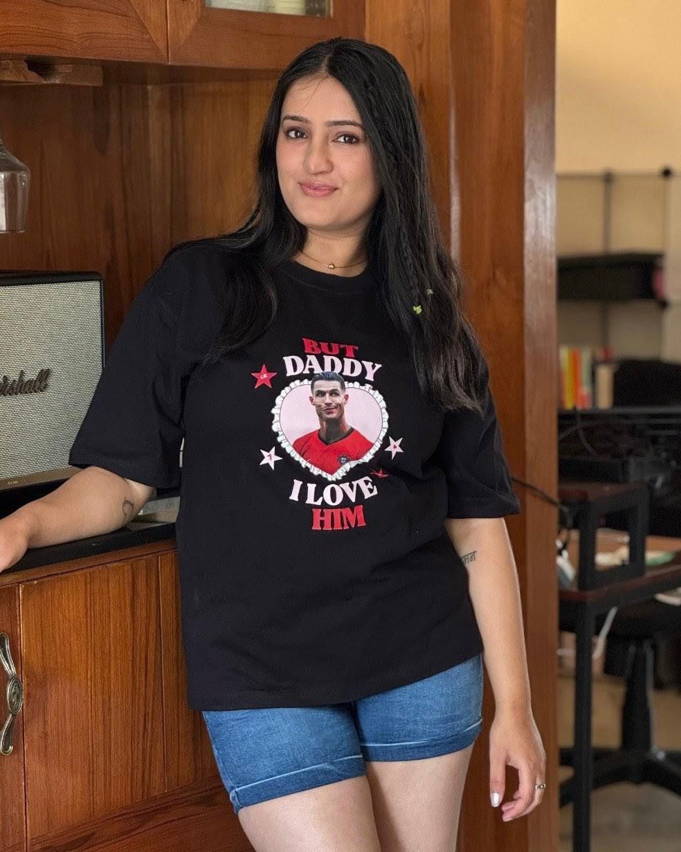 daddy i love him oversized tee