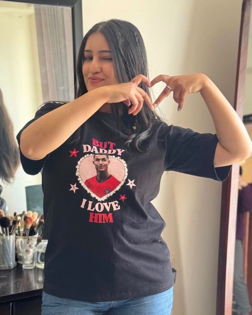 daddy i love him oversized tee