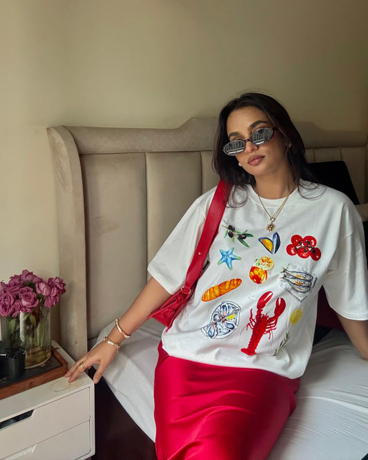 seafood oversized tee