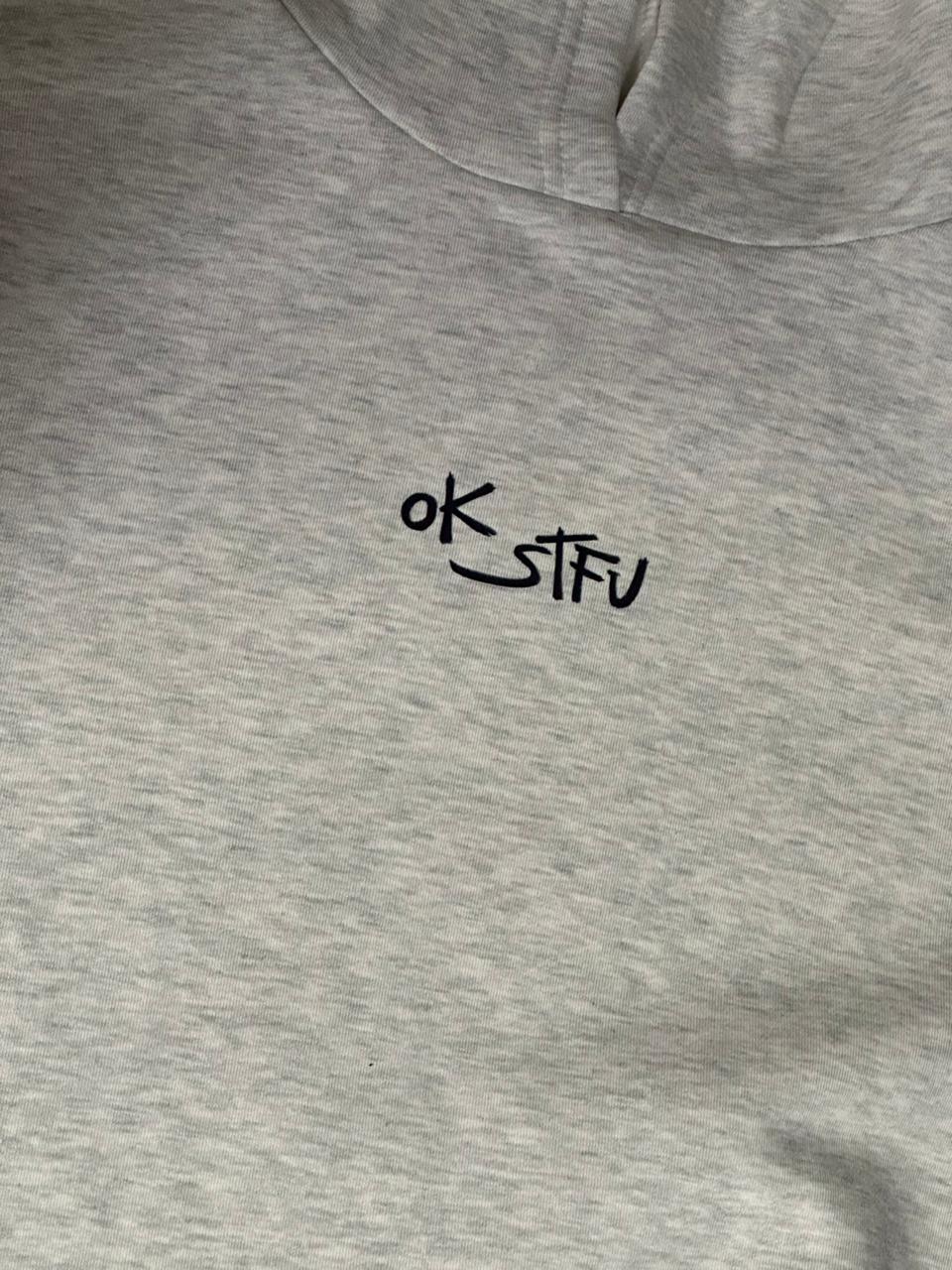 AP ok stfu grey hoodie