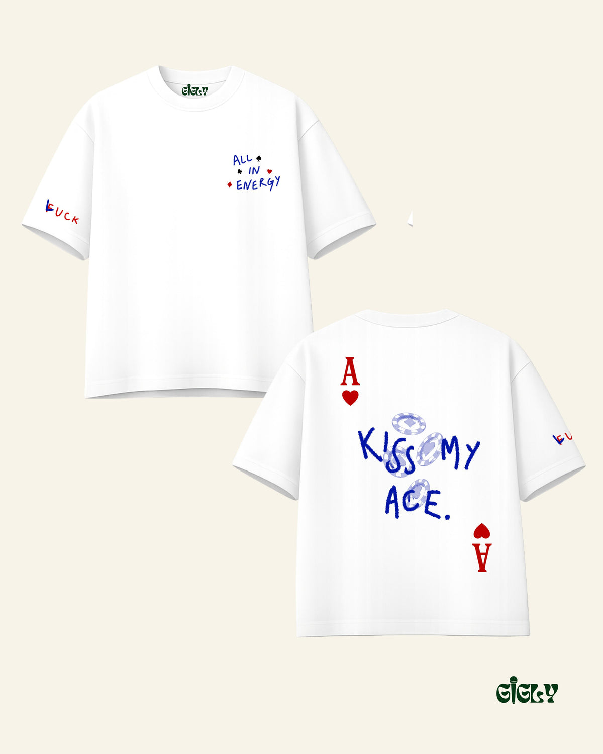 kiss my ace oversized tee